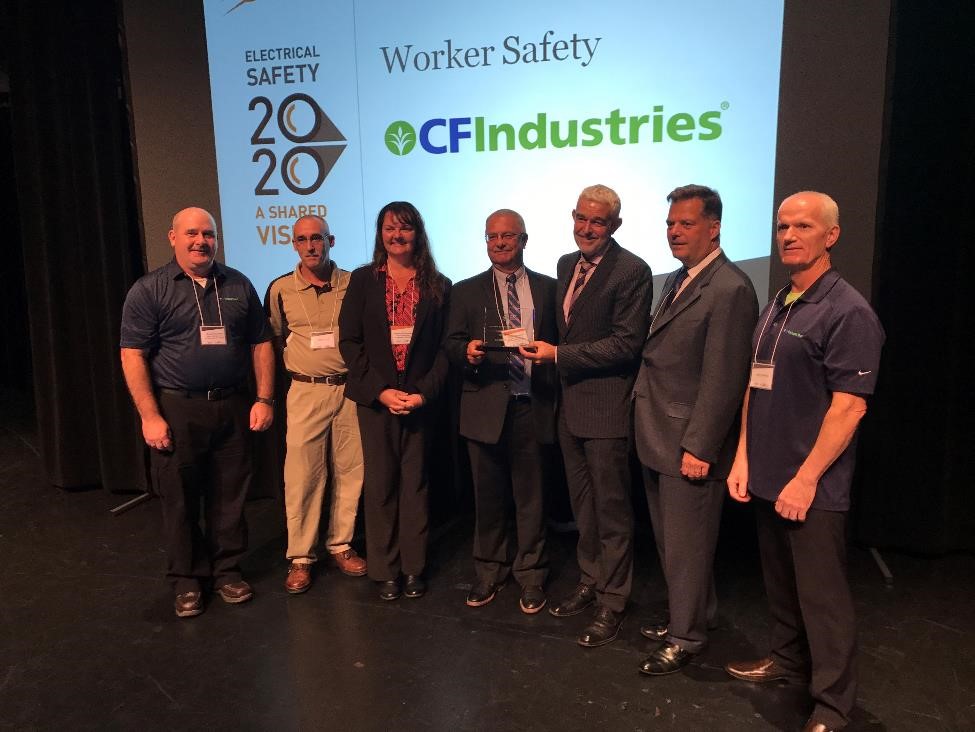 The Courtright Nitrogen Complex team receives the Ontario Electrical Safety Award for Worker Safety.